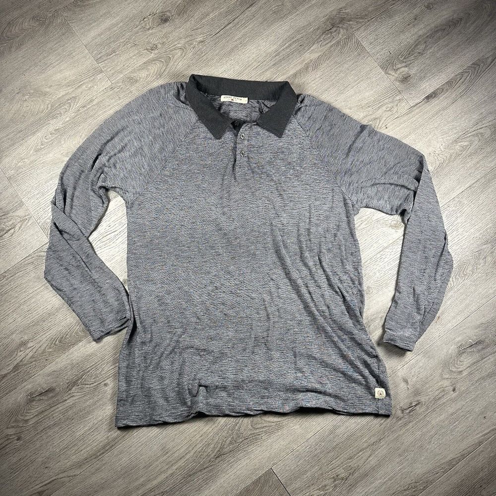 Agave Denim Shirt Men’s Large ISLETON LONG SLEEVE POLO Gray Collared Read K-1565